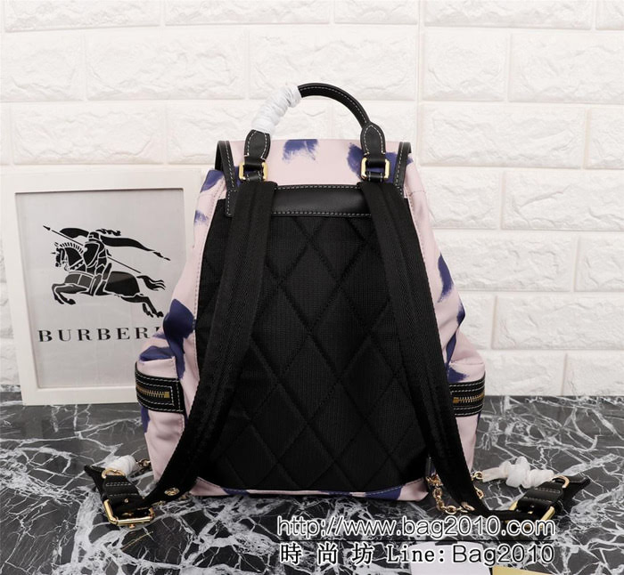 BURBERRY巴寶莉 The Rucksack 印花帆布拼皮革 軍旅背包 時尚雙肩包 39622  Bhq1236